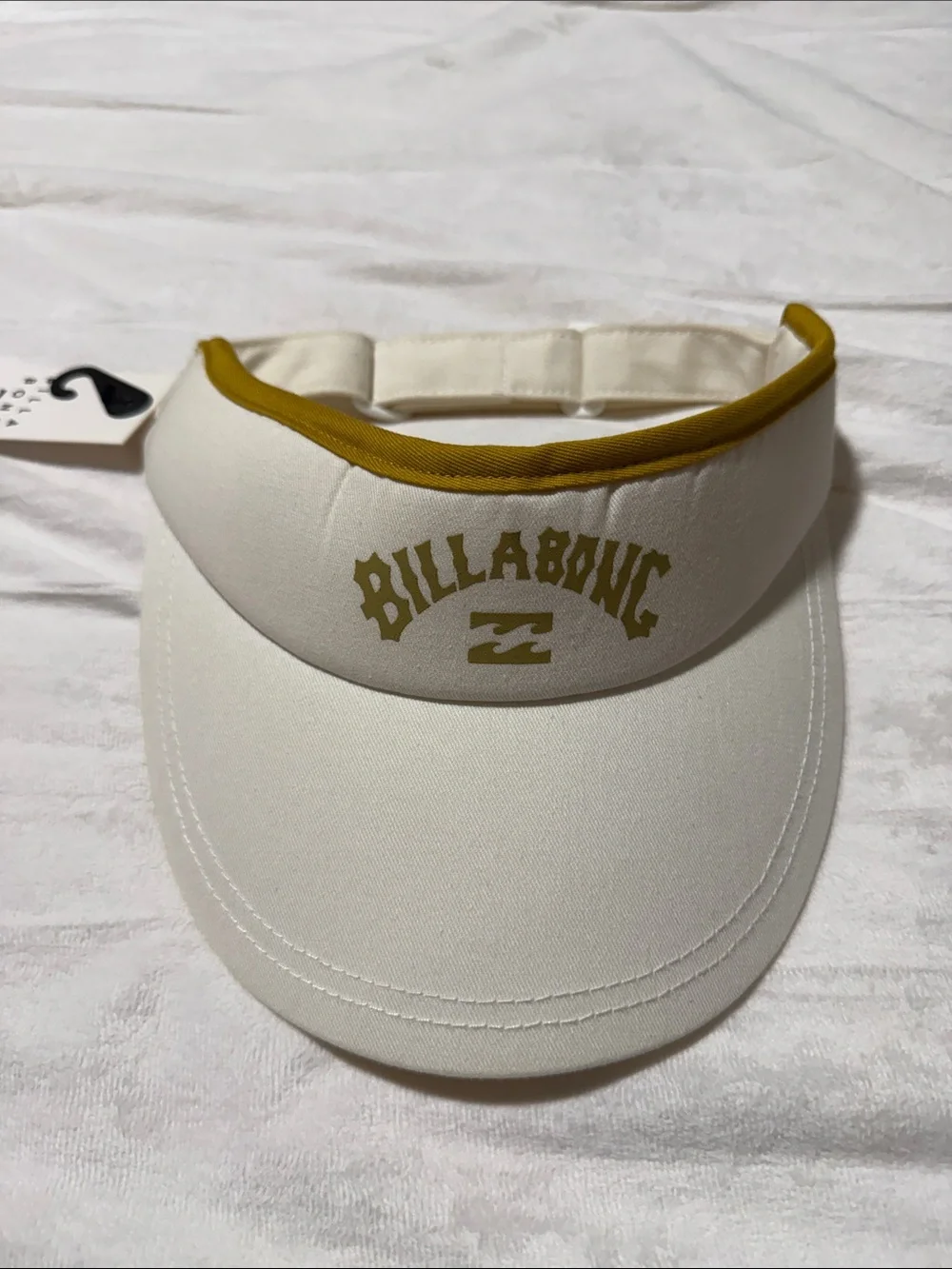 Billabong Kids White Visor with Mustard Trim